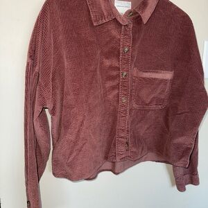 American Eagle Outfitters Corduroy Shirt in Dusty Rose